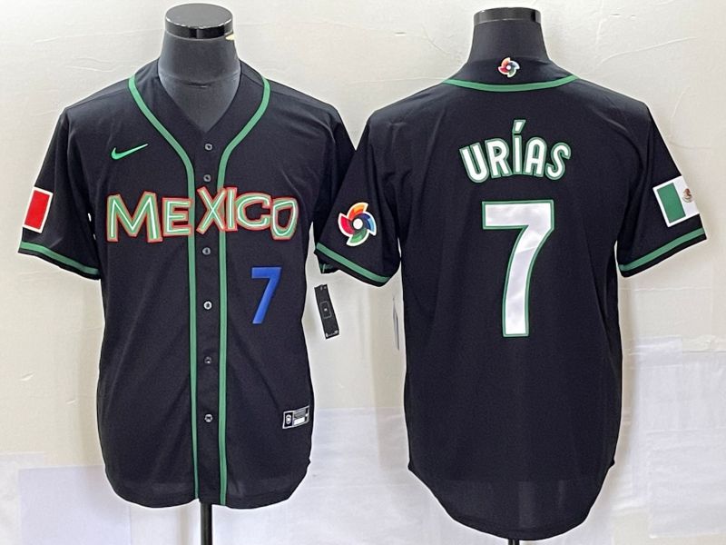 Men 2023 World Cub Mexico #7 Urias Black white Nike MLB Jersey25->more jerseys->MLB Jersey